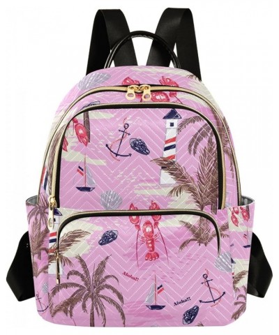 Ocean Women Backpack Aloha Lobster Sailboat Anti-Theft Travel Backpack with Luggage Belt Lightweight Handbag Lady Purse Roomy...