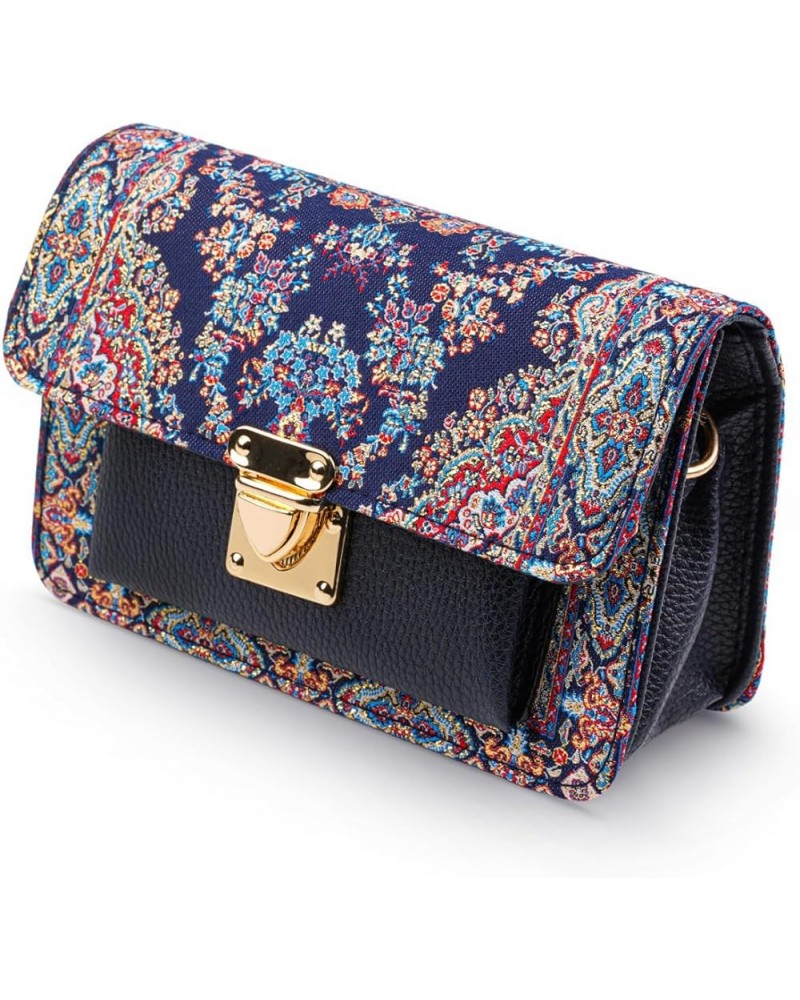 Women Shoulder Bag, Hand Bag, Carry Bag, Morrocon Design, Carpet Design, Special Edition Navy Blue & Red 570 $29.35 Satchels