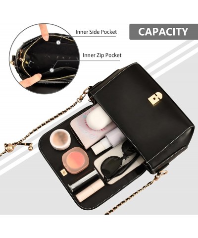 Crossbody Bags for Women Trendy Women's Black Shoulder Bag Small PU Leather Flap Cross Body Bag Handbags Pattern10 $17.21 Cro...