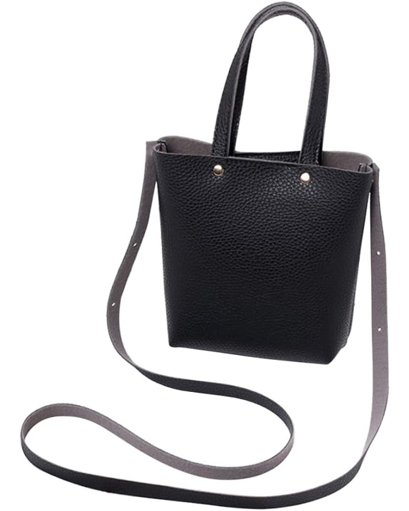 Black Tote Bag Ladies Hand Bags Women Handbag Handbags for Women Over The Shoulder Purses for Women Pu Black $7.78 Totes