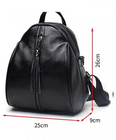 Backpacks, Multifunctional Head Layer Cowhide Tassel Contracted Bagpack,Women Travel Bag Large Capacity Lady Backpack (Color ...