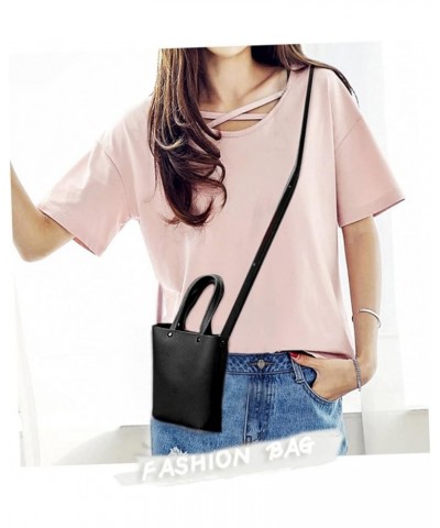 Black Tote Bag Ladies Hand Bags Women Handbag Handbags for Women Over The Shoulder Purses for Women Pu Black $7.78 Totes