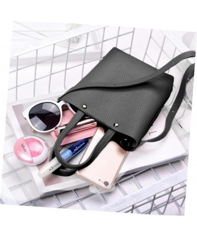 Black Tote Bag Ladies Hand Bags Women Handbag Handbags for Women Over The Shoulder Purses for Women Pu Black $7.78 Totes