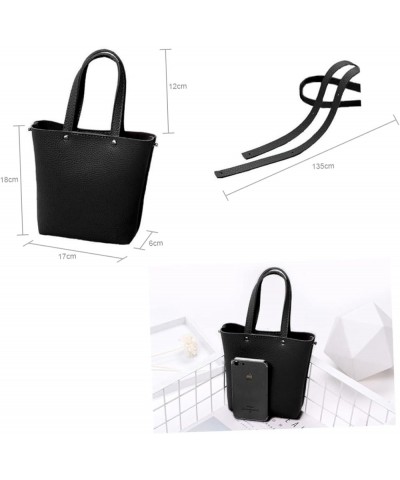 Black Tote Bag Ladies Hand Bags Women Handbag Handbags for Women Over The Shoulder Purses for Women Pu Black $7.78 Totes