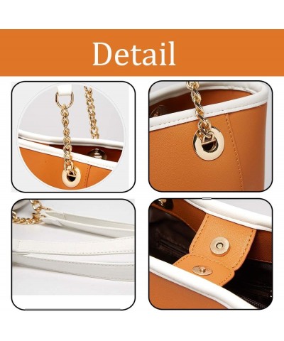 Women Handbag Tote Top Handle Satchel Clutch Shoulder Bag Wallet for Ladies 3 Pcs Set White $24.50 Totes