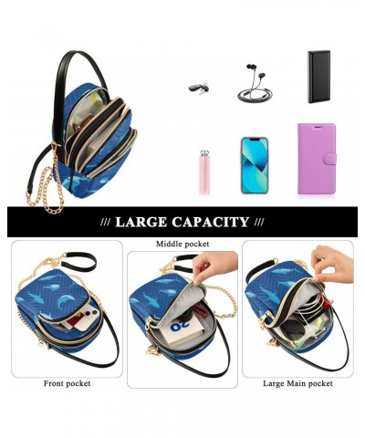 Marine Cell Phone Purse Shark Play Crossbody Handbag Durable Shoulder Bag Sturdy Travel Pouch Compact Chic Bag for Women Ever...