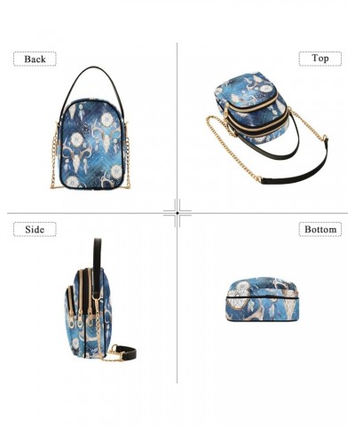 Deer Skull on Blue Space Bags for Women Trendy Phone Holder Purse Crossbody Deer Skull on Blue Space $10.21 Crossbody Bags