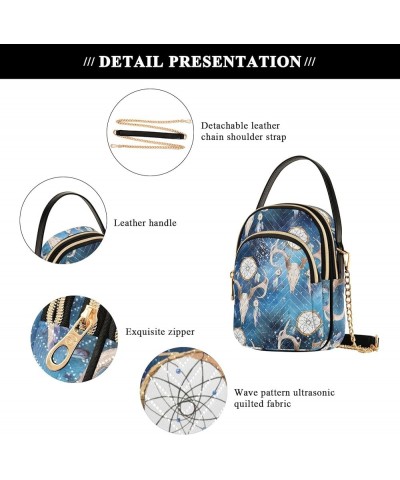 Deer Skull on Blue Space Bags for Women Trendy Phone Holder Purse Crossbody Deer Skull on Blue Space $10.21 Crossbody Bags