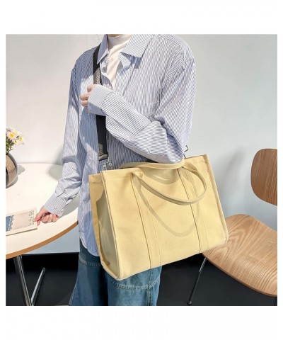 The Tote Bag Canvas Handbag for women Canvas Shoulder Bag Large Canvas Handbag Fashion Retro Handbag Khaki $16.31 Shoulder Bags