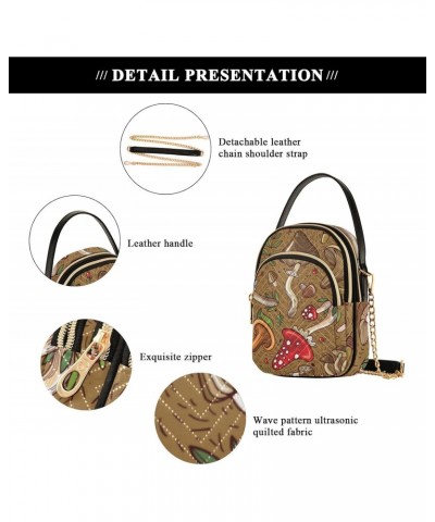 Cell Phone Purse Mushroom Fungus Cartoon Crossbody Handbag Durable Shoulder Bag Sturdy Travel Pouch Compact Chic Bag for Wome...