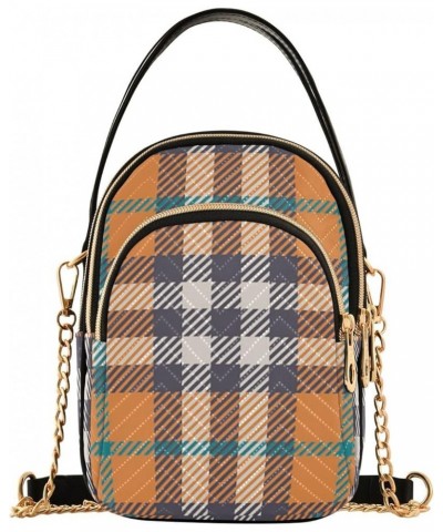 Women's Crossbody Bag, Geometric Plaid Three Zipper Design Handbag Shoulder Bag Wallet Color284 $15.59 Crossbody Bags