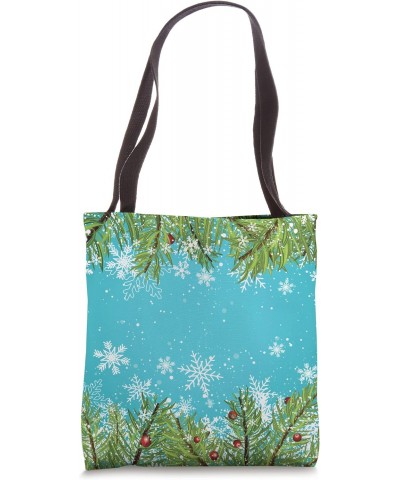 Cute Mistletoe And Snowflake Design For Christmas Tote Bag $13.90 Totes