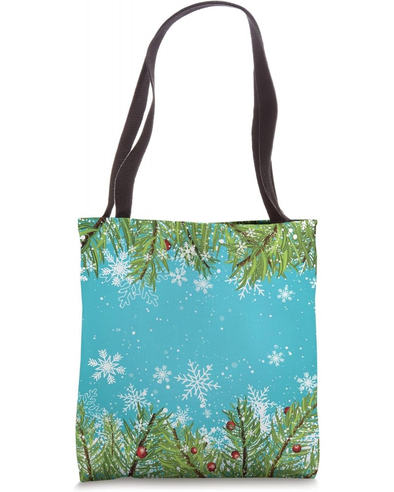 Cute Mistletoe And Snowflake Design For Christmas Tote Bag $13.90 Totes