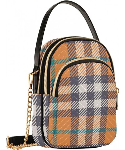 Women's Crossbody Bag, Geometric Plaid Three Zipper Design Handbag Shoulder Bag Wallet Color284 $15.59 Crossbody Bags