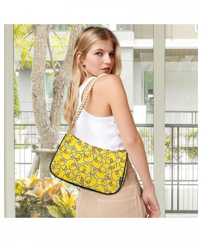 Watercolor Floral Green Leaves Cute Purses Hobo Clutch Bag Women Cute Handbags Aesthetic over Shoulder Purse Duck Yellow Duck...