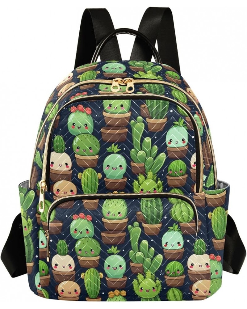 Cute Green Cactus Fashion Backpack Purse for Women, Casual Daypacks, Ladies Gift for Traveling Hiking Multicolor Medium $16.1...