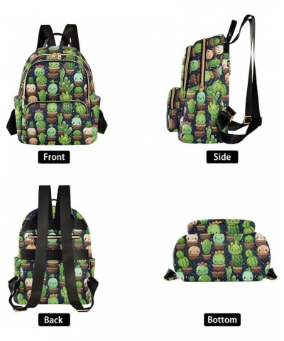 Cute Green Cactus Fashion Backpack Purse for Women, Casual Daypacks, Ladies Gift for Traveling Hiking Multicolor Medium $16.1...