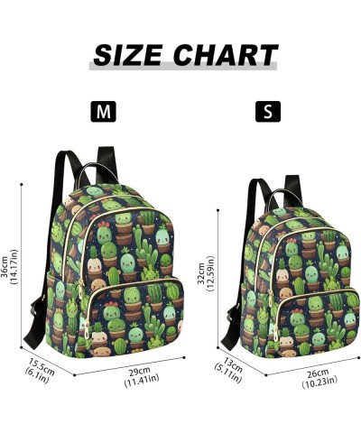 Cute Green Cactus Fashion Backpack Purse for Women, Casual Daypacks, Ladies Gift for Traveling Hiking Multicolor Medium $16.1...