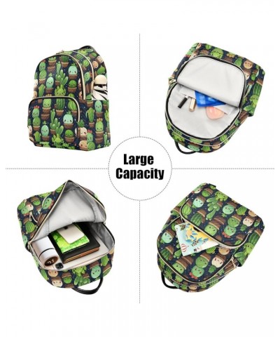 Cute Green Cactus Fashion Backpack Purse for Women, Casual Daypacks, Ladies Gift for Traveling Hiking Multicolor Medium $16.1...