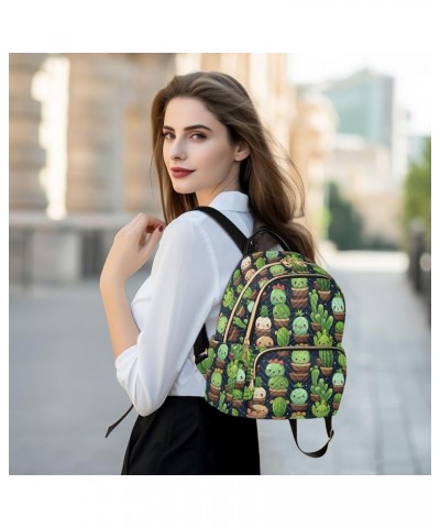 Cute Green Cactus Fashion Backpack Purse for Women, Casual Daypacks, Ladies Gift for Traveling Hiking Multicolor Medium $16.1...