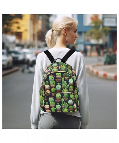 Cute Green Cactus Fashion Backpack Purse for Women, Casual Daypacks, Ladies Gift for Traveling Hiking Multicolor Medium $16.1...