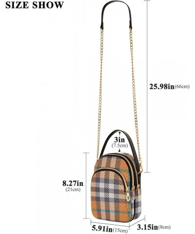 Women's Crossbody Bag, Geometric Plaid Three Zipper Design Handbag Shoulder Bag Wallet Color284 $15.59 Crossbody Bags