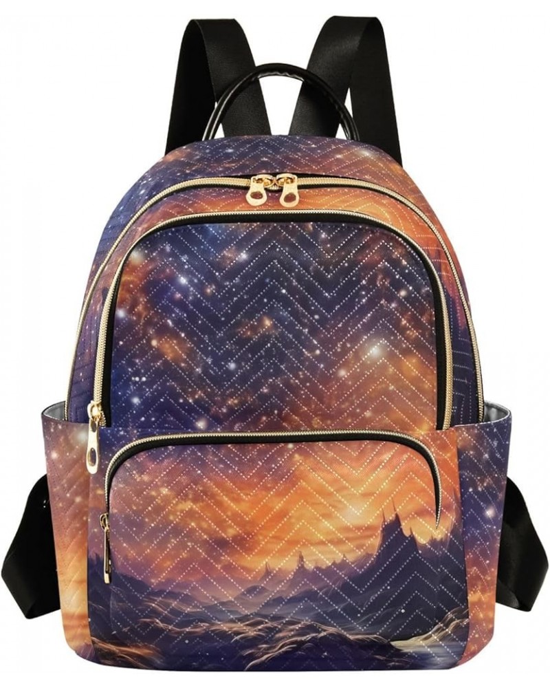 Sparkling Stars Fashion Travel Backpack for Women Multi Pockets Lightweight Purse for Women-M Multicolor Small $16.10 Backpacks