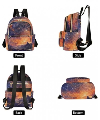 Sparkling Stars Fashion Travel Backpack for Women Multi Pockets Lightweight Purse for Women-M Multicolor Small $16.10 Backpacks