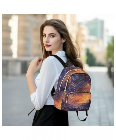 Sparkling Stars Fashion Travel Backpack for Women Multi Pockets Lightweight Purse for Women-M Multicolor Small $16.10 Backpacks