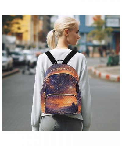 Sparkling Stars Fashion Travel Backpack for Women Multi Pockets Lightweight Purse for Women-M Multicolor Small $16.10 Backpacks