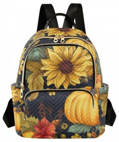 Small Backpack for Women Travel Bag Thanksgiving Pumpkins Sunflowers Daypack Purse Fashion Shoulder Bag Rucksack Medium B511 ...