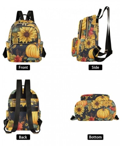 Small Backpack for Women Travel Bag Thanksgiving Pumpkins Sunflowers Daypack Purse Fashion Shoulder Bag Rucksack Medium B511 ...