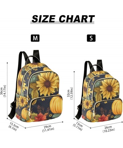 Small Backpack for Women Travel Bag Thanksgiving Pumpkins Sunflowers Daypack Purse Fashion Shoulder Bag Rucksack Medium B511 ...