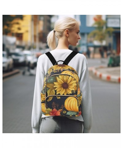 Small Backpack for Women Travel Bag Thanksgiving Pumpkins Sunflowers Daypack Purse Fashion Shoulder Bag Rucksack Medium B511 ...