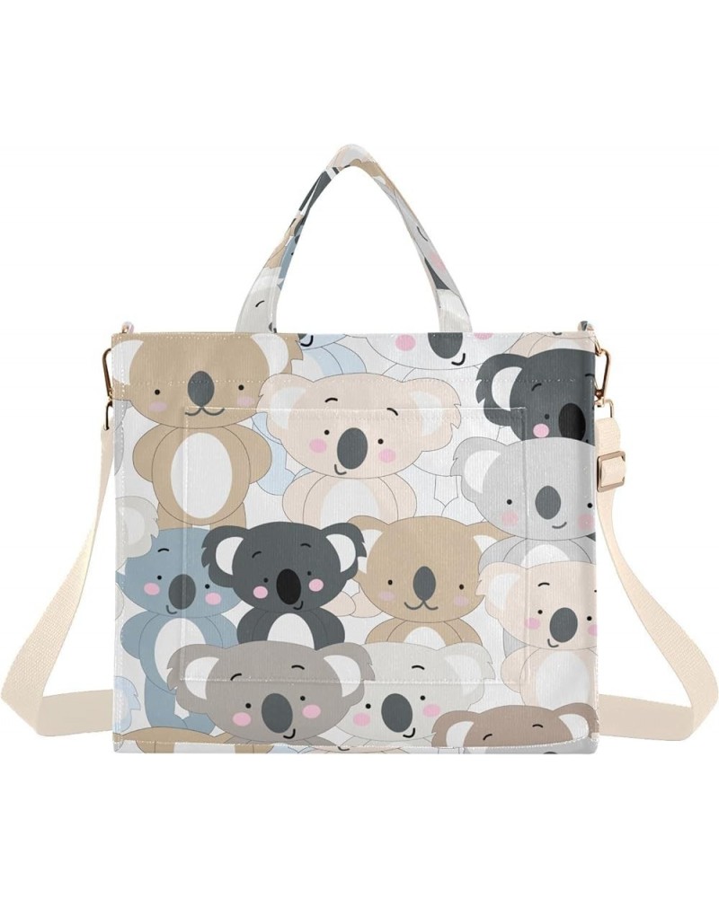 Koala Bear Cartoon Background Women's Tote Handbags Top Handle Satchel Shoulder Bag Crossbody Bag M $15.51 Totes