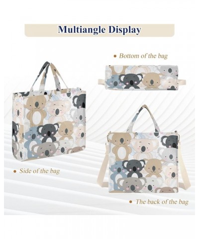 Koala Bear Cartoon Background Women's Tote Handbags Top Handle Satchel Shoulder Bag Crossbody Bag M $15.51 Totes