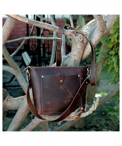 Leather Crossbody Bags for Women, leather purses and handbags, Leather Shoulder sling bag, Leather tote bag Dark Brown $17.63...