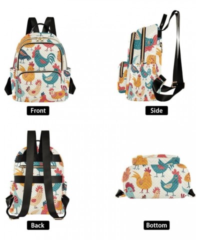 Small Backpack Purse for Women, Colorful Cute Chicken Travel Bag Casual Daypack Shoulder Bag Medium $17.28 Backpacks