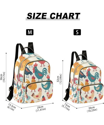 Small Backpack Purse for Women, Colorful Cute Chicken Travel Bag Casual Daypack Shoulder Bag Medium $17.28 Backpacks