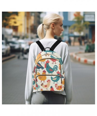 Small Backpack Purse for Women, Colorful Cute Chicken Travel Bag Casual Daypack Shoulder Bag Medium $17.28 Backpacks