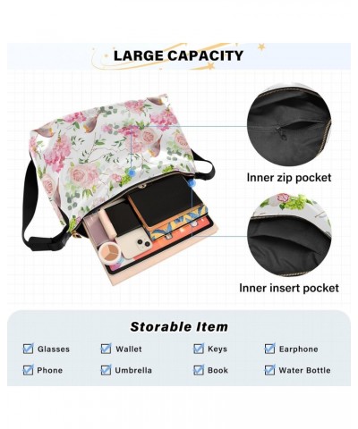 Watercolor Bird Flower Ladies Cross Shoulder Bags Womens Bags Crossbody Over The Shoulder Bag $18.14 Hobo Bags