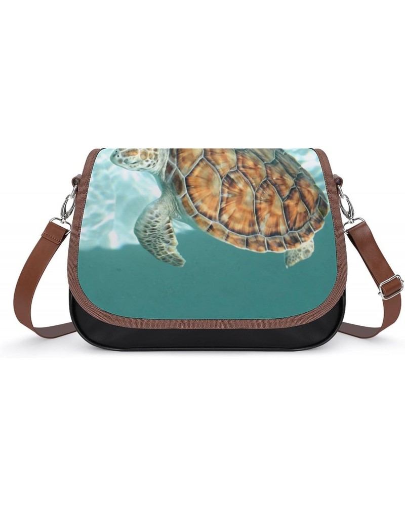 Turtle Messenger Bag Casual Crossbody Shoulder Bags Lightweight Waterproof Fashion Purse for Women $21.72 Shoulder Bags