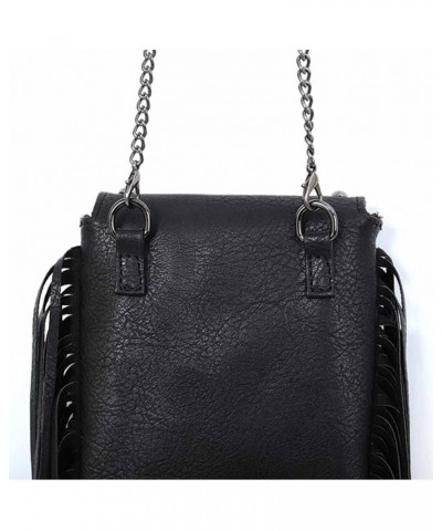 Crossbody Bag for Women Rivet Tassels Phone Bags Chain Handbag Soft Leather Purse Satchel Off-white $15.49 Satchels