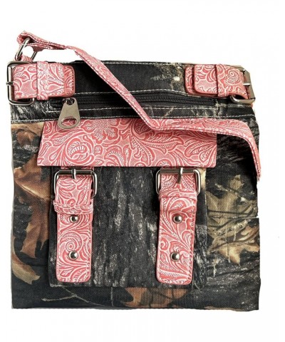 WOMEN'S CROSS BODY BAG CAMOUFLAGE MESSENGER BAG WESTERN COWGIRL BUCKLE PURSE Pink $12.10 Crossbody Bags