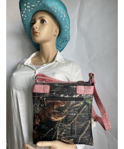 WOMEN'S CROSS BODY BAG CAMOUFLAGE MESSENGER BAG WESTERN COWGIRL BUCKLE PURSE Pink $12.10 Crossbody Bags