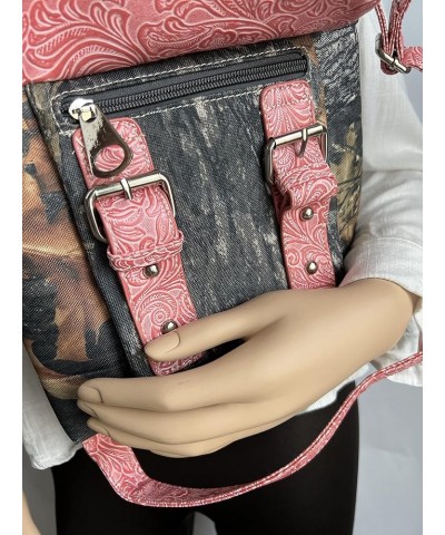 WOMEN'S CROSS BODY BAG CAMOUFLAGE MESSENGER BAG WESTERN COWGIRL BUCKLE PURSE Pink $12.10 Crossbody Bags