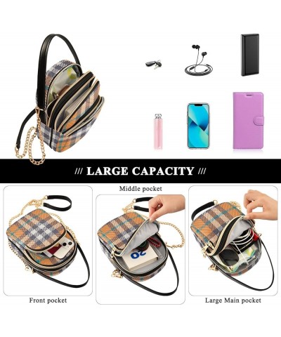 Women's Crossbody Bag, Geometric Plaid Three Zipper Design Handbag Shoulder Bag Wallet Color284 $15.59 Crossbody Bags