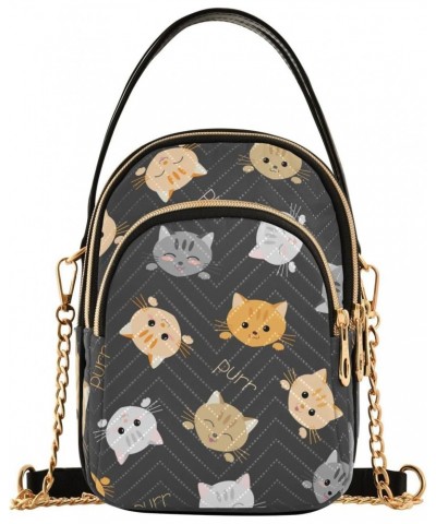 Cute Cats Crossbody Bags for Women Chain Crossbody Flight Bag Sling Bag with Chain Strap for Women Travel $11.18 Crossbody Bags