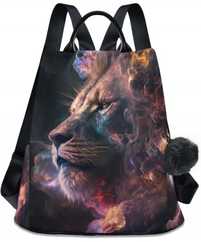 Wolf Totem in Fire Women Backpack Purse Anti Theft Design Travel Hiking Camping Rucksack Pack Lion and Fire on Black $16.35 B...