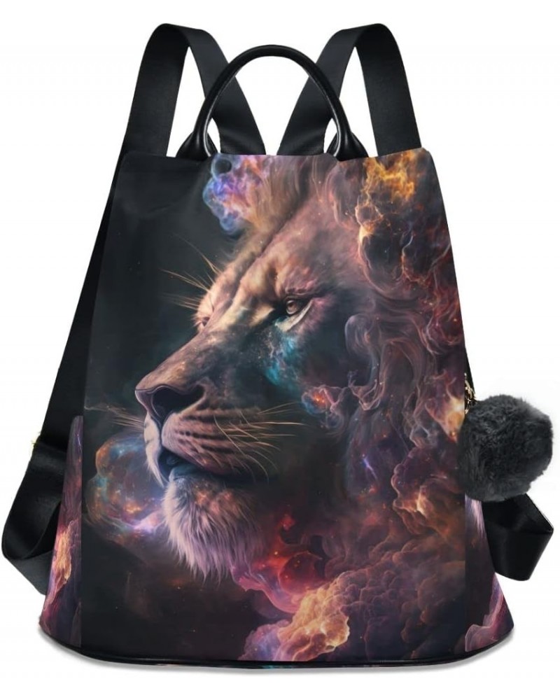 Wolf Totem in Fire Women Backpack Purse Anti Theft Design Travel Hiking Camping Rucksack Pack Lion and Fire on Black $16.35 B...